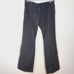 James Perse Chino Pants Womens 31 Black Flared Leg Velvet Side Stripe Casual